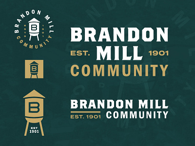Brandon Mill Community Identity badge badges brand identity branding brothers franklin gothic identity logo neighborhood termina typography visual identity