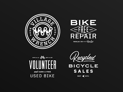 Village Wrench Storefront Windows custom type futura handdrawn type lettering monogram raleigh gothic termina typography united