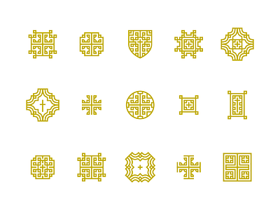 Unused Icons cross geometric icon icon set icons illustration shield simple thin lines