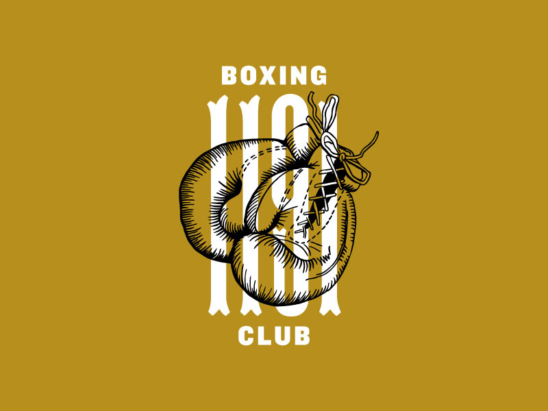 1191 Pend. St. S.C. U.S.A. antique tuscan gloves boxing knockout typography badges badge