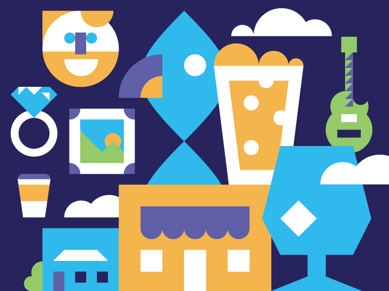 It Takes a Village identity branding brand icon set icon grid illustration