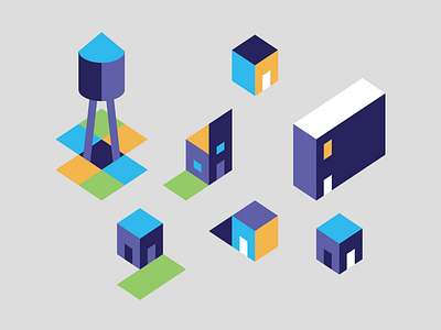 Welcome to the Neighborhood geometric icon illustration isometric simple