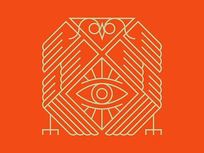 Some real Secret Society Shiz all seeing eye grid illustration masonic owl thin lines