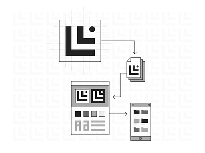 Process Docs grid icon illustration process
