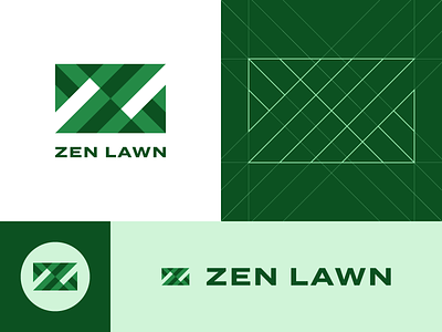 ZEN LAWN brand identity identity lawncare logo logo design z z logo