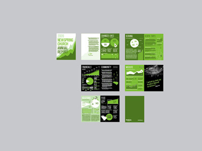 Annual Reportage akzidenz grotesk light condensed green illustration infographics lucida fax newspring brand typography