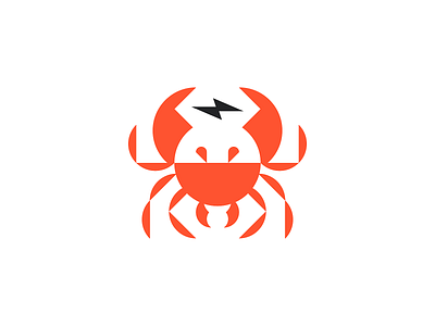 Crabz bolt branding crab geometric icon illustration