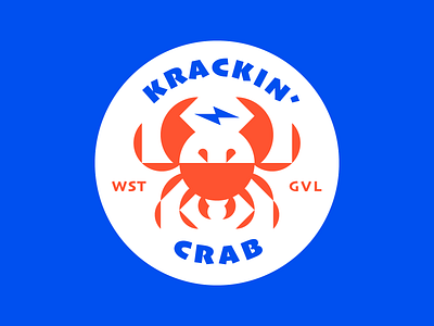 Lightning Crab badge brand idenity crab illustration lightning bolt logodesign restaurant