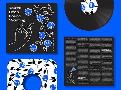 You've Been Found Wanting album art blue rose flower monoline music pattern record rose typography vinyl