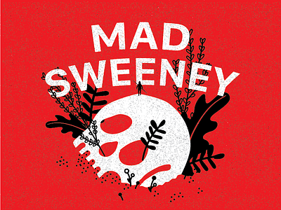 Mad Sweeney foliage illustration leaves mad sweeney red skull