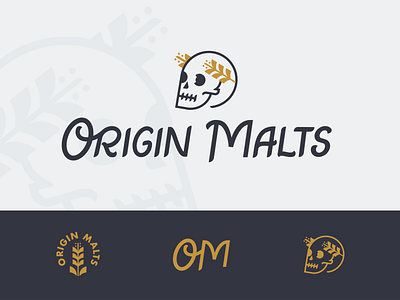 No Masters, No Kings | Rejected Concept barley beer branding concept lettering logo logotype malting maltster rejected script skull