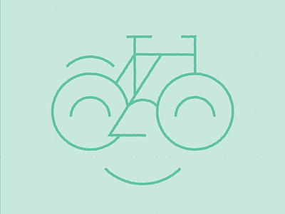 Happy Bike bicycle faces glasses happy illustration monoline smile