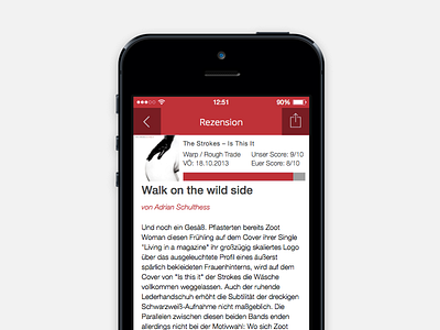 Plattentests iOS App – Album Review app appdesign ios7 music review