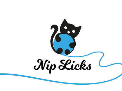 Nip Licks Logo ball branding icon identity logo logotype mark pet string symbol toy type vector