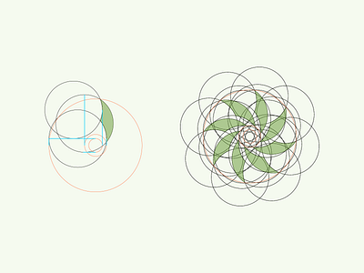 Circle of Leaves Logo Grid circle illustraion leaf leaves logo logo design logogrid mark process