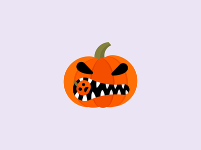 Angry Pumpkin Logo "like" Illustration design flat halloween icon illustration logo mark pumpkin symbol