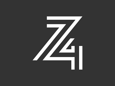 74 Monogram branding design flat identity logo monogram number symbol type