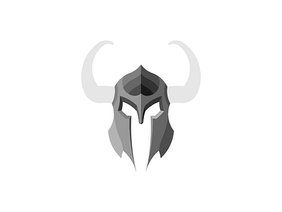 Helmet Logo armor blackandwhite branding design flat helmet identity logo mark symbol viking