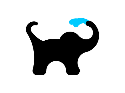 Cute Elephant Logo .water animal branding cute design elephant flat identity logo mark symbol