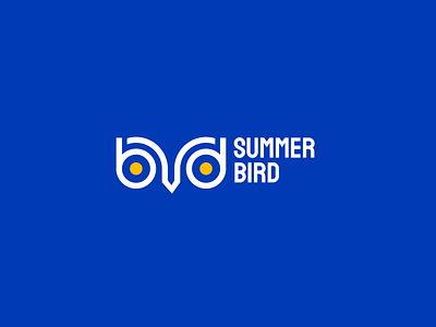 Summer Bird character design illustration logo typography vector