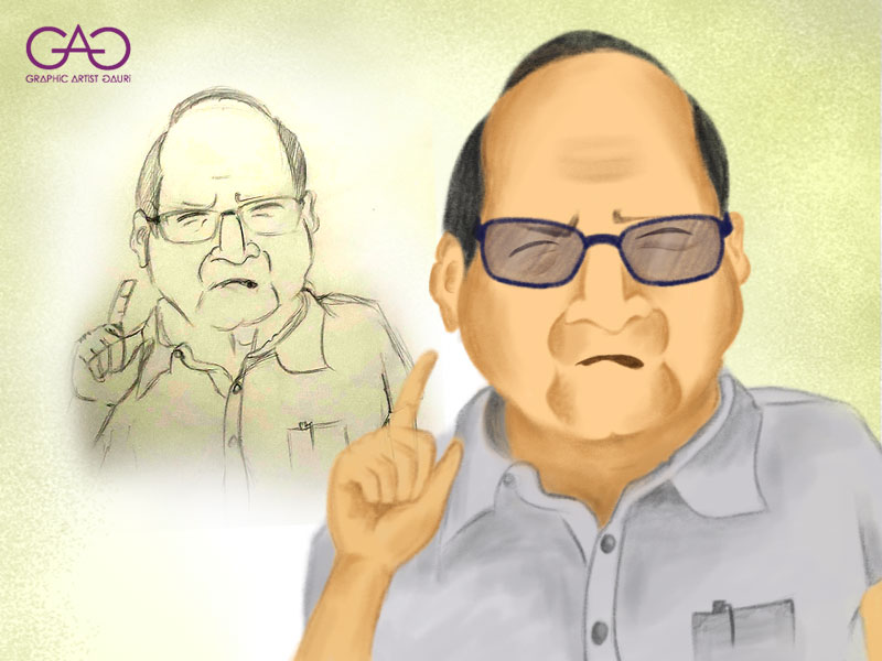 Pencil Sketch Of Ajit Pawar | DesiPainters.com