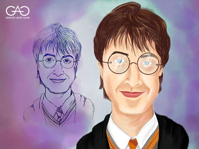 Harry Potter - Caricature adobe photoshop caricature cartoon concept art digital painting harrypotter portrait painting sketch