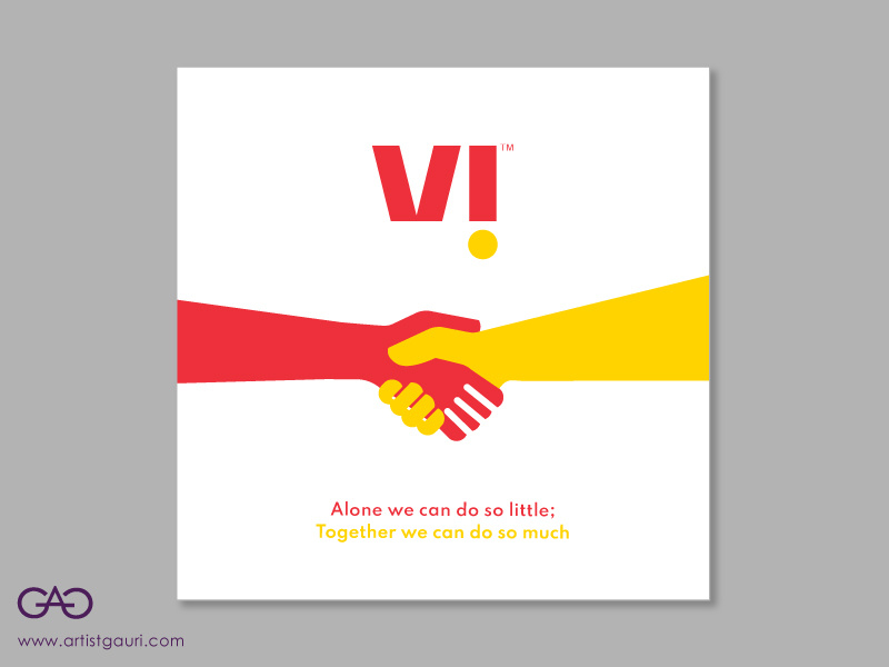 VI Ad Brand Design for Vodafone and Idea Cellular Collaboration by