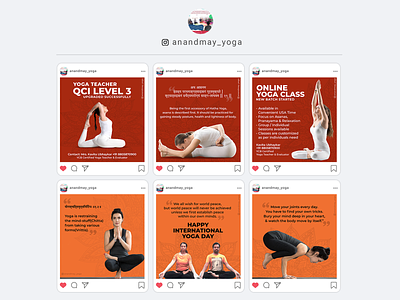 Anandmay Yoga - Instagram Banners Design adobe illustrator adobe photoshop advertising banner design creative instagram post social media
