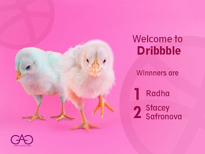 Dribble invite goes to Radha & Stacey, Welcome to Dribbble adobe photoshop concept art creative design dribbble dribbble invite sticker welcome welcome shot winners
