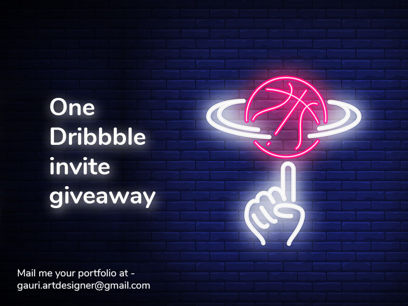 One Dribbble invite giveaway by Graphic Artist Gauri on Dribbble