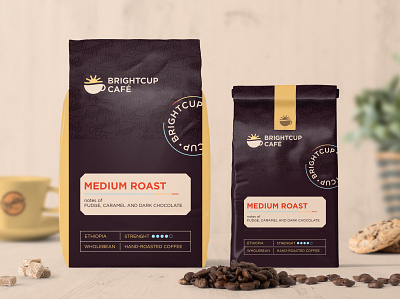 Brightcup Coffee Packaging brand identity coffee coffee beans packaging packaging design roasted coffee