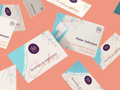 B&N Cakes Business Cards band identity brand identity designer business card design cake logo cake shop business cards logo design logo designer uk