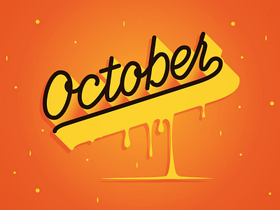 Hello October 🍁 autumn digital lettering monoline october