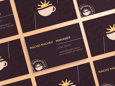 Brightcup Cafe brand identity branding brightcup business card cafe coffee logo