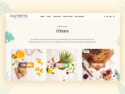 O'greens e-commerce web portal branding food healthy natural ui vegan web design