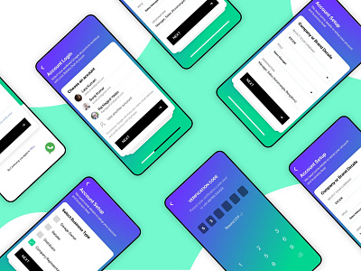 Onboarding Flow for a Battery Marketplace App app design battery cards ui form gradient login onboarding ui otp signup