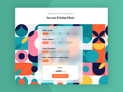 Pricing plan design for Education Website colorful illustration pattern pricing pricing plan vibrant web design