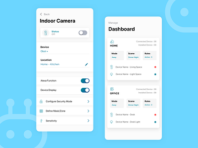 App design for an IOT Smarthub Solution app app design blue and white ios iot minimal smart ui uidesign