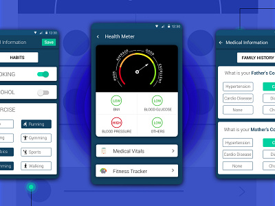 Dbotica Health Tracker UI android app app app design clean design healthcare app material design sketch ui user interface ux