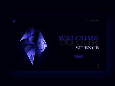 Silence Sympathy page and cover art direction artwork blue book book cover branding character design concept design digital art ebook gothic illustration landing page night text typography ui web design website