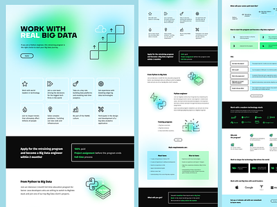 Big Data landing ep.2 art big data branding design gradient graphic design hiring illustration landing page layout python ui vector web design website