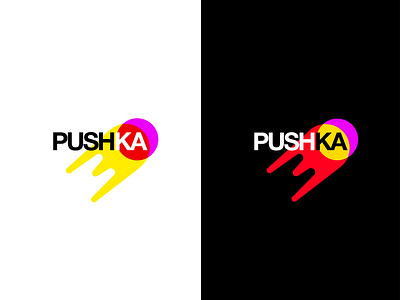 Pushka (cannon) logo art branding cannon cannonball design flat icon illustration logo typography vector web