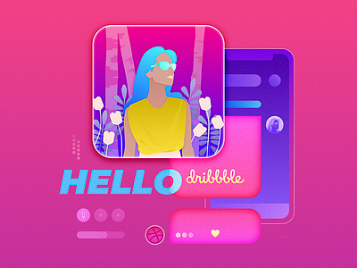 Hello dribbble! affinity designer debut graphic design hello dribbble illustration