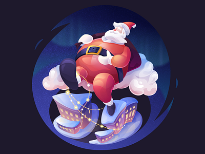 Santa christmas holidays midnight new year presents santa claus winter