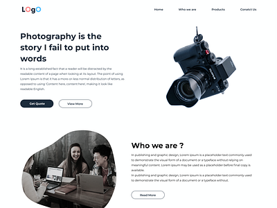 Landing Page for Camera website camera figma figmadesign landingpage ui uidesign