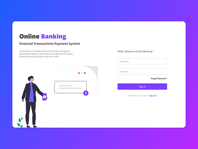 Net Banking login design figma figmadesign login ui uidesign