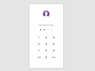 Passcode screen for app