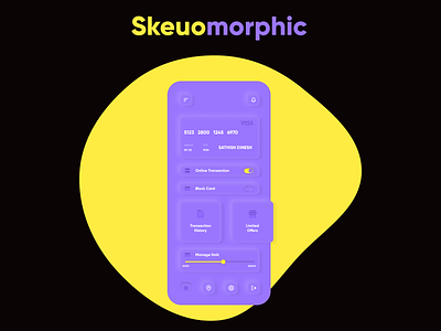 Skeuomorphic - Credit crad management figma figmadesign mobile banking purple skeuomorphic ui