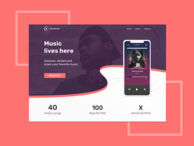 Landing Page for Music Streaming Service