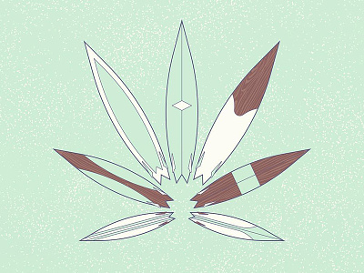 Surfin Bud design illustration marijuana surf surfing